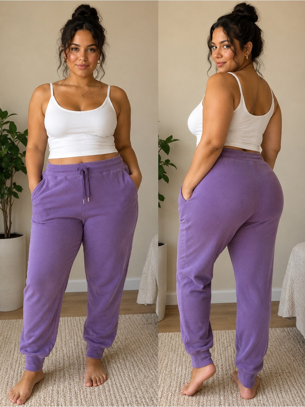 Lolë Cozy Lavender Jogger Sweatpants | XL Athleisure Lounge Pants